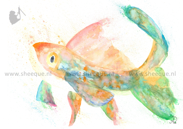 aquarel schilderij goldie